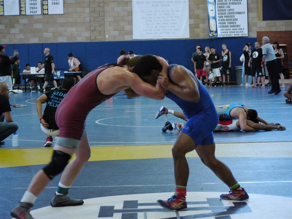 two boys wrestling
