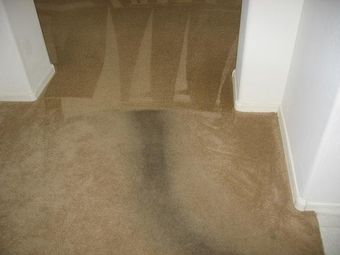 Big dark striped stain on stairs