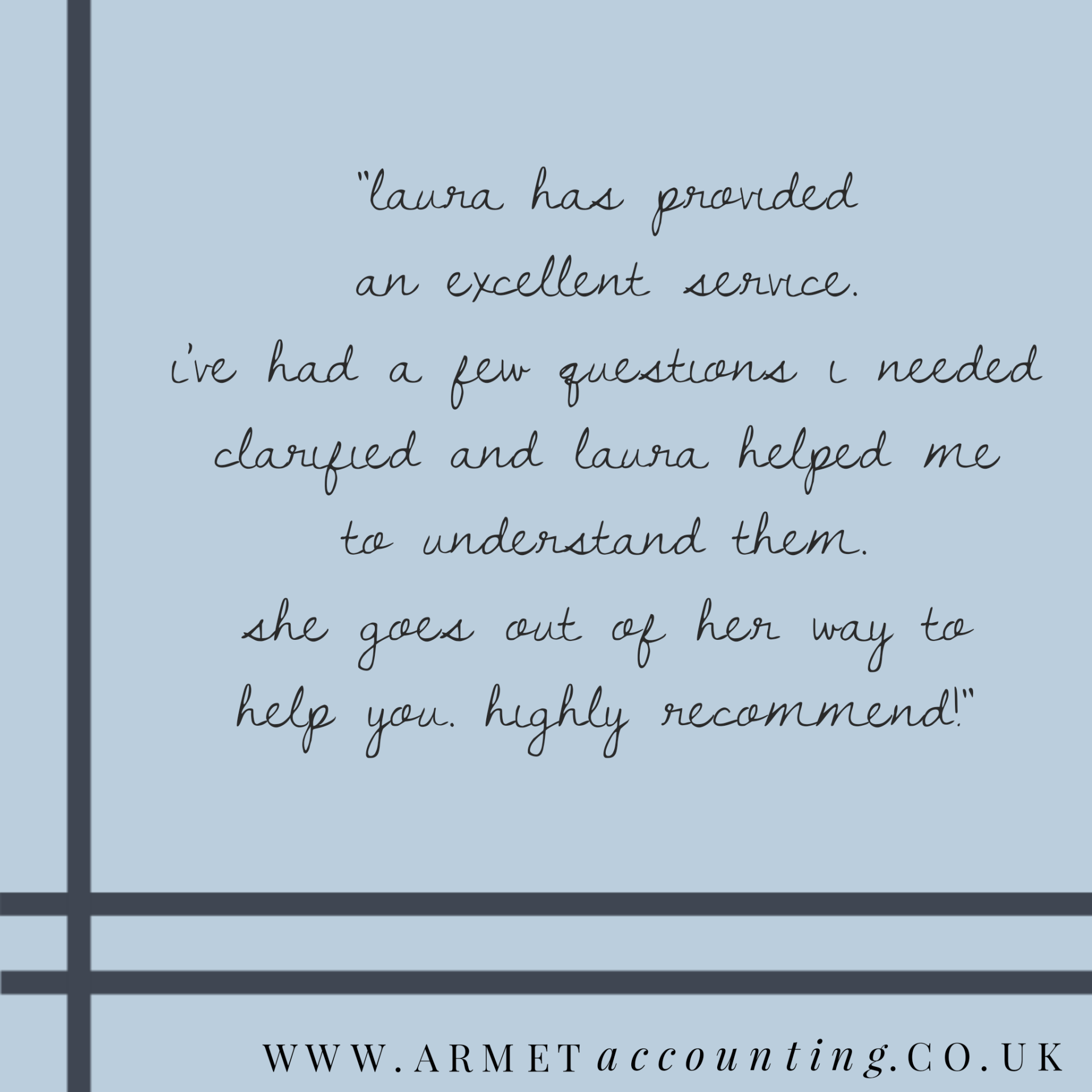 Armet Accounting testimonial