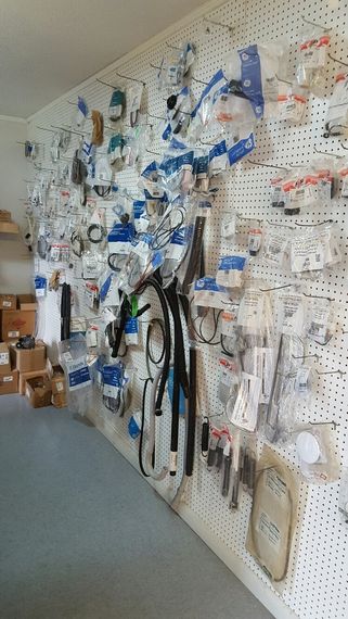 Showcase of appliance parts