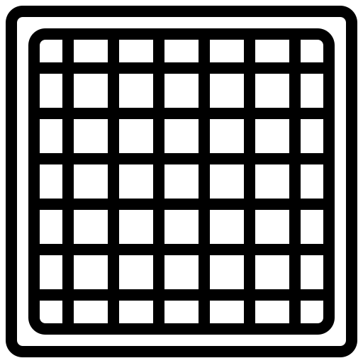 Grid of evenly spaced black lines forming a square with smaller squares inside.