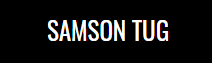 SAMSON TUG text on a black background.