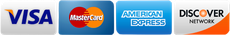 VIsa, Mastercard, American Express, Discover