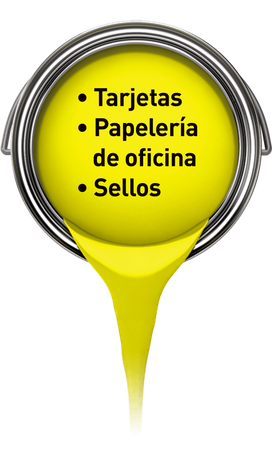 Tarjetas, papelería de oficina, sellos
