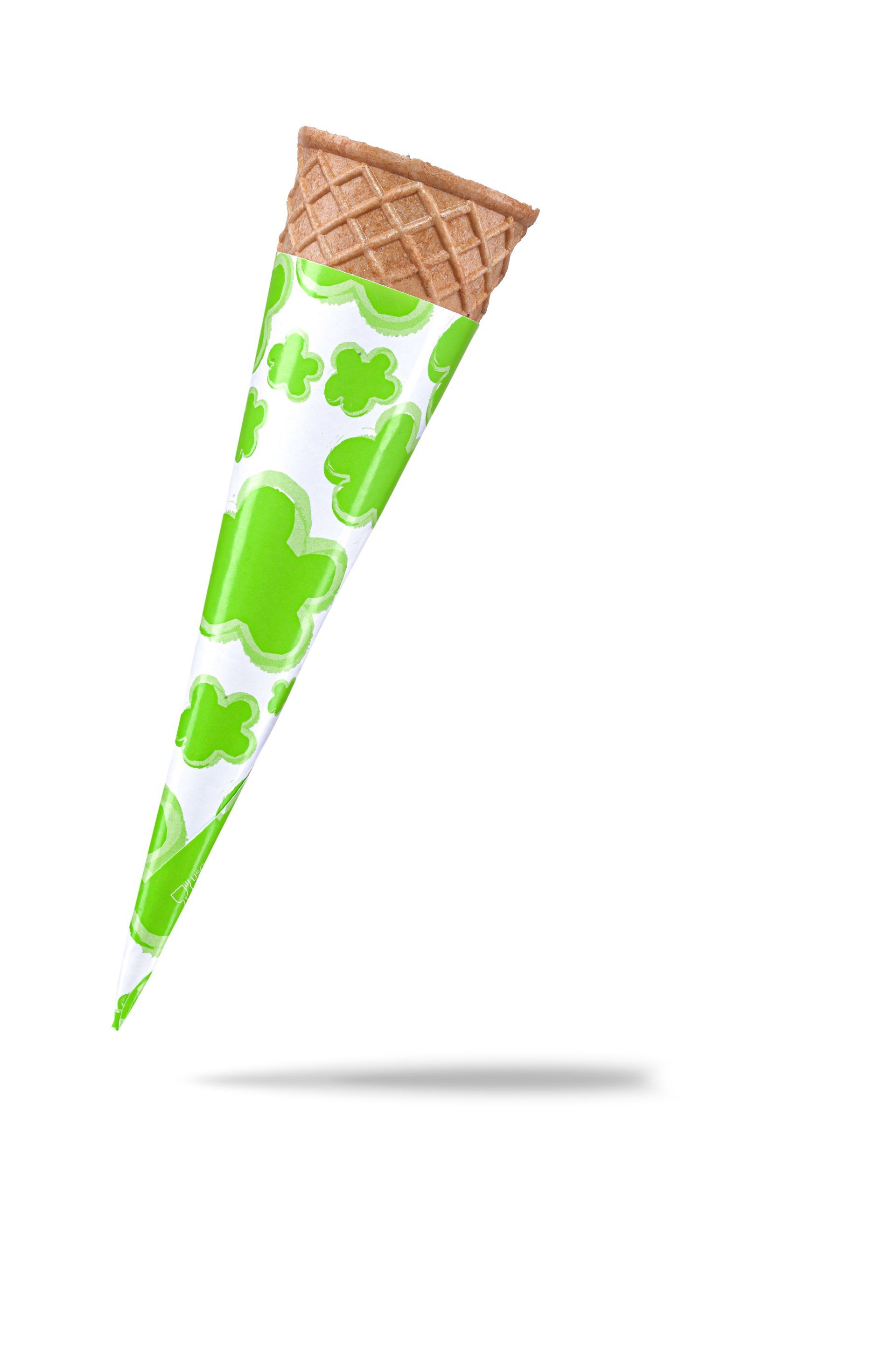 cone with hygienic paper sleeve