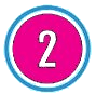 The number 2 is in a pink circle with a blue border.