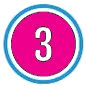 The number three is in a pink circle with a blue border.