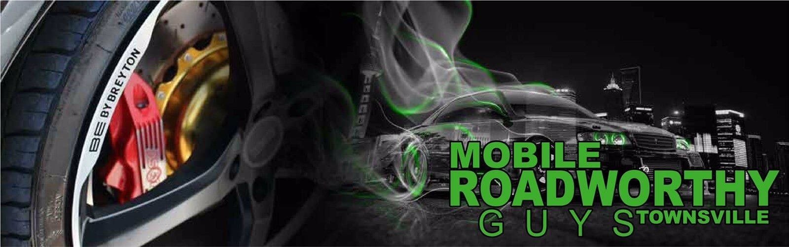 Banner With tire — Mobile Roadworthy Guys Townsville in Aitkenvale, QLD