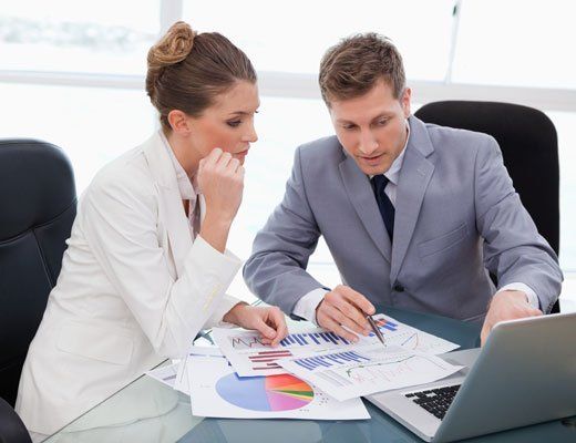 woman listening to accountant