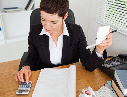 active accountant checking receipts