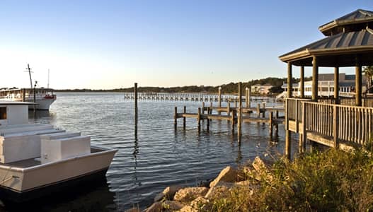 Gazebo at the end of a dock