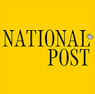 Logo for National Post newspaper in black text on a yellow background.