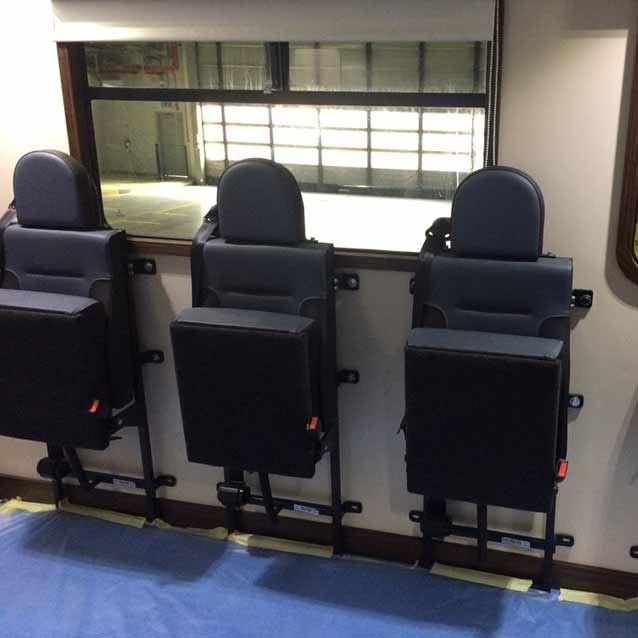 3 Flip up seats
