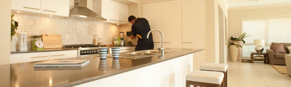 man installing a device