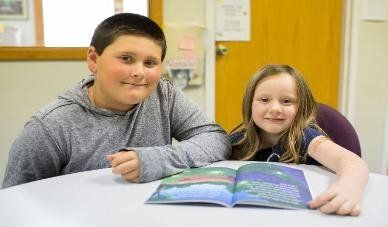 children reading book