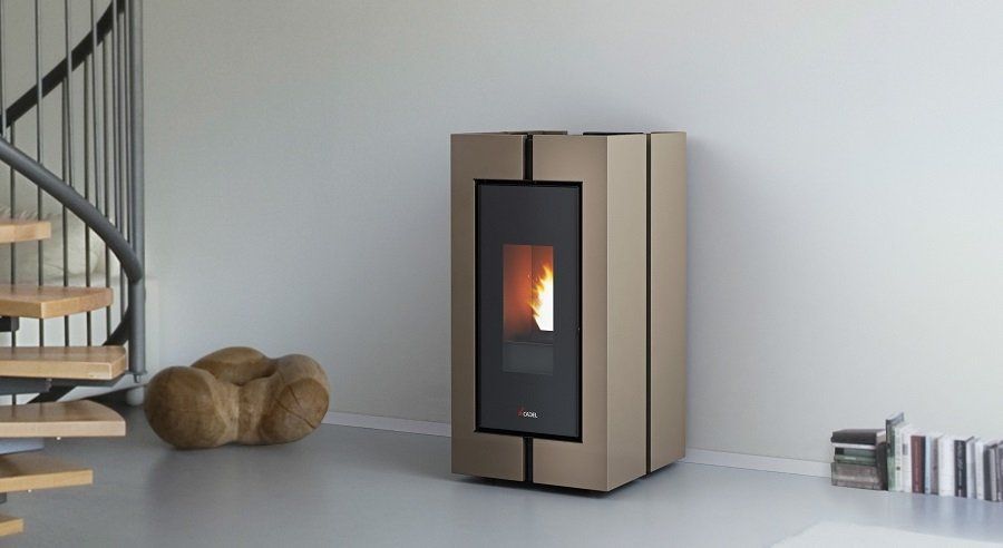 Stufa a pellet in funzione