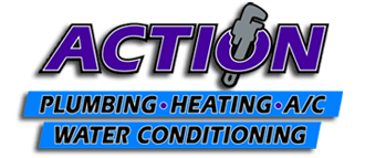 Action Plumbing Heating A/C Water Conditioning Action Plumbing & Heating Logo