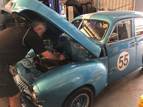 The Motor Shoppe Staff Working on Old Car - Toowoomba