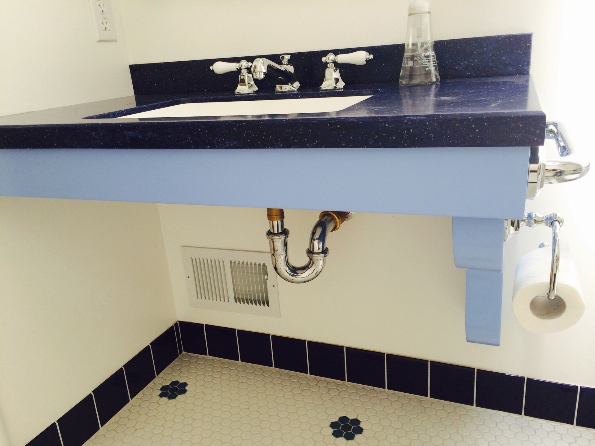Bathroom sink and plumbing