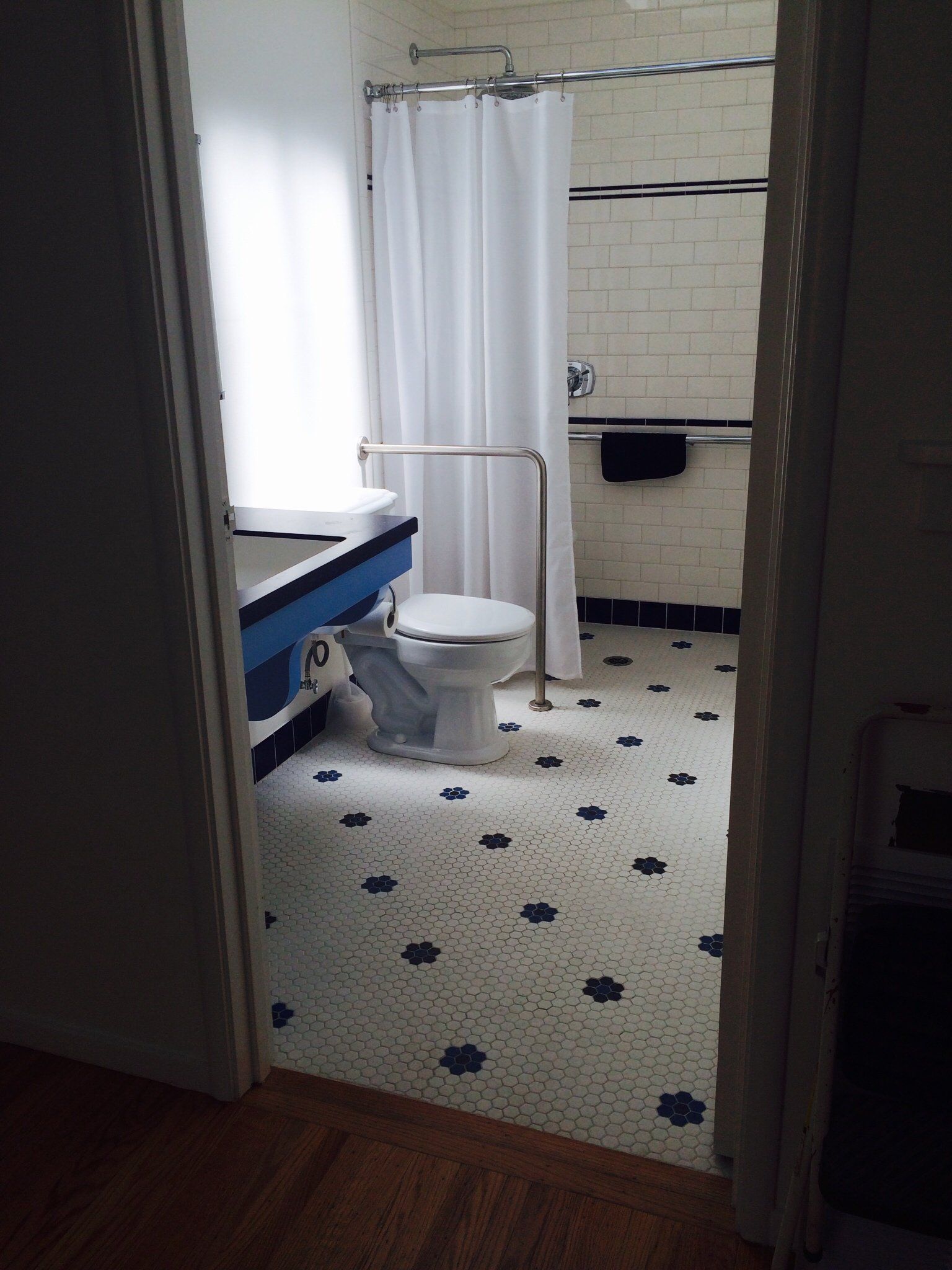 Handicapped accessible bathroom and shower