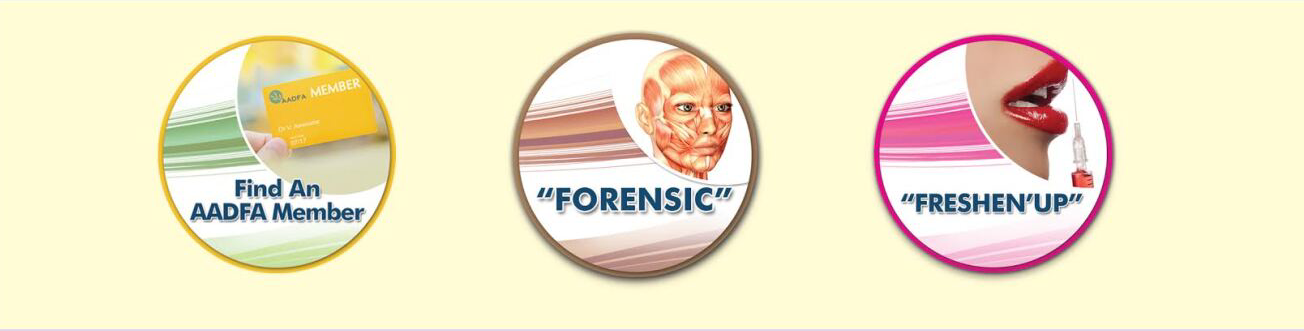 Three circles with the words forensic and freshen up on them
