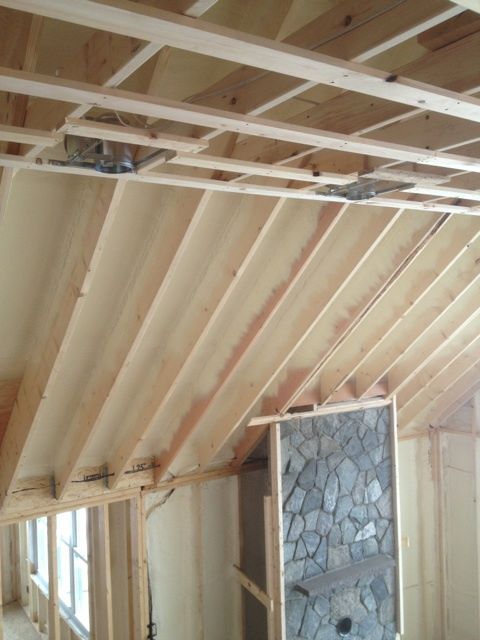 Spray foam insulation inside walls and ceiling