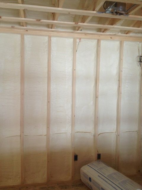 Spray foam insulation on walls in Portland, ME