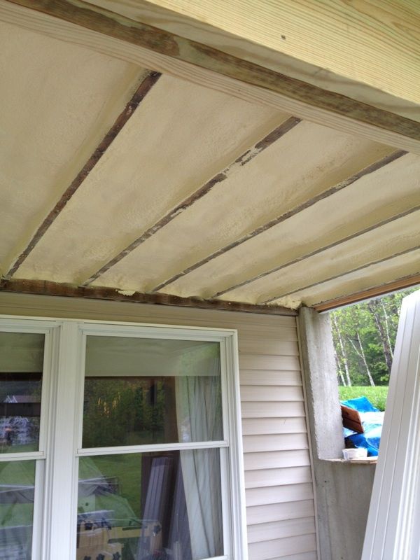 Spray home insulation on porch in Windham, ME