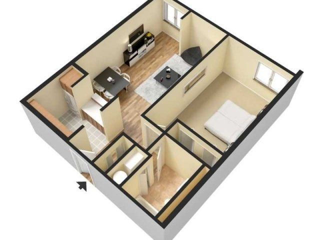 Garden One Bedroom Floor Plans