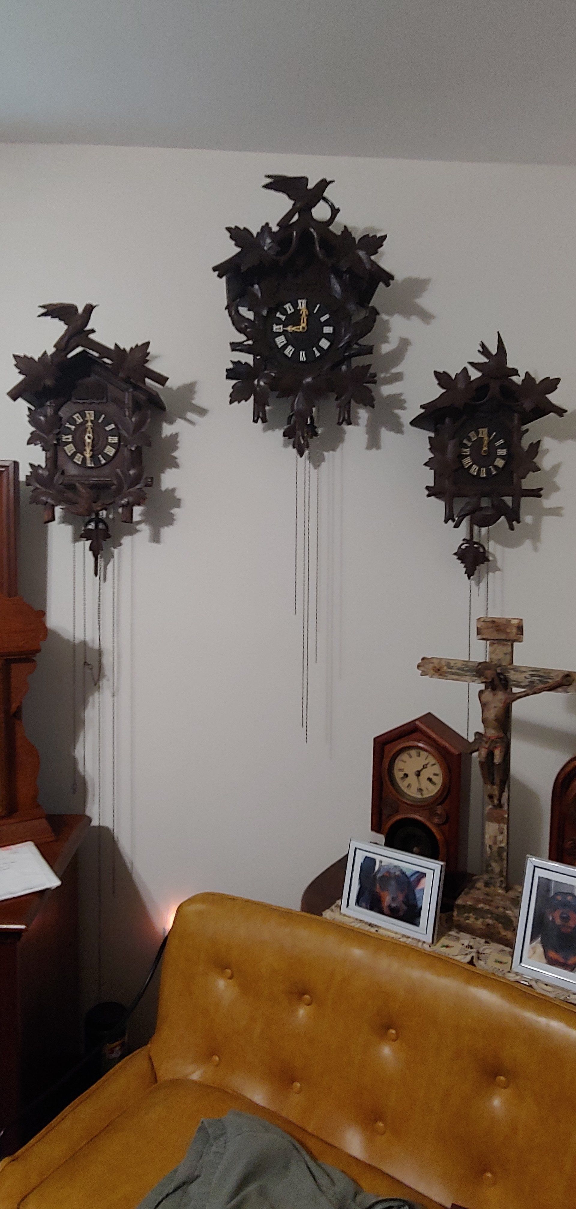 Three Clocks On The Wall — Charleston, SC — Captain Mikes Clock Shop