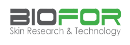 A logo for biofor skin research and technology