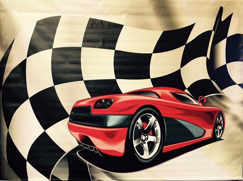 Backdrop race car
