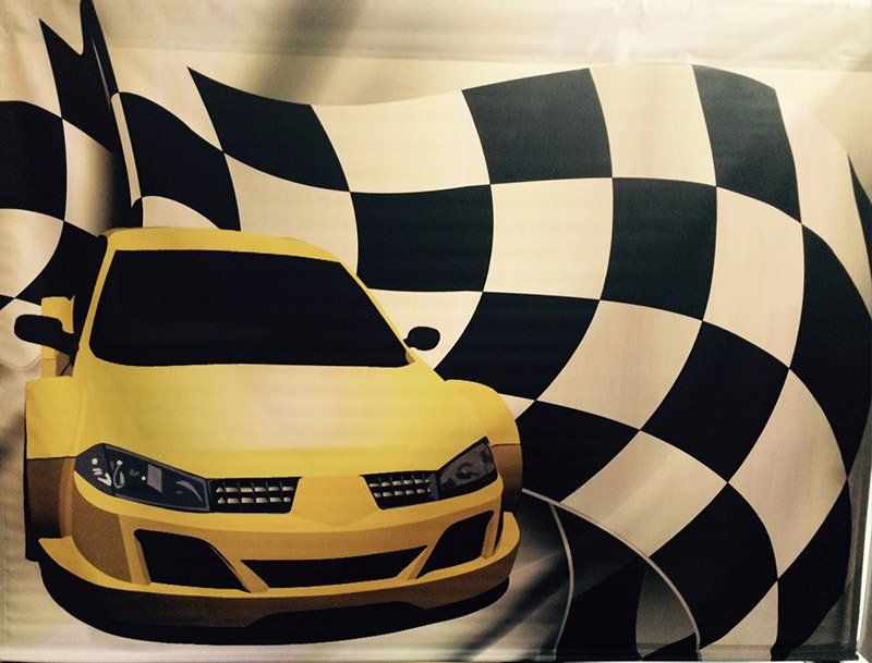 Backdrop race car