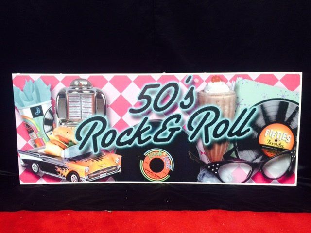 Prop 50s rock n roll sign