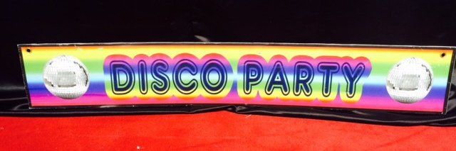 Prop disco party sign