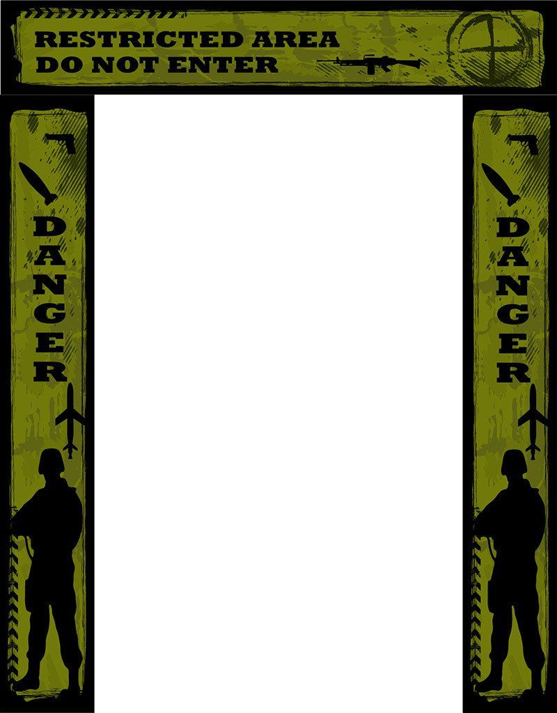 Prop military entrance illuminated