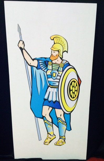 Prop Roman sign warrior man