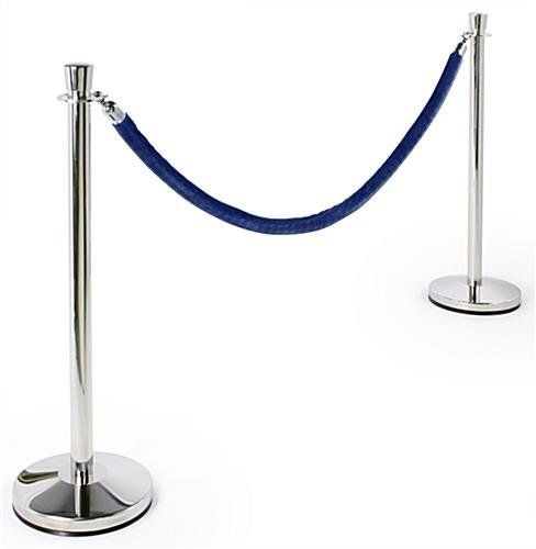 Silver stanchion poles
