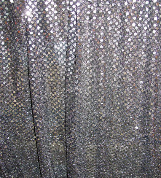 Silver sequin wall drape