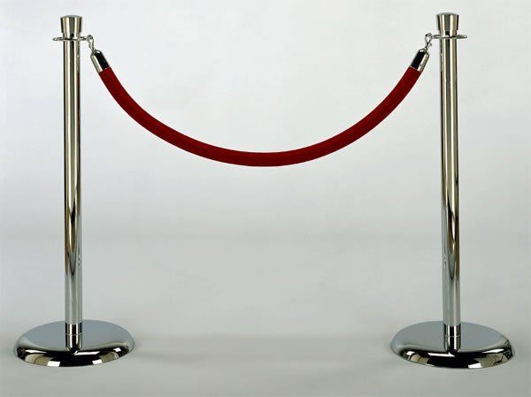 Silver stanchion poles