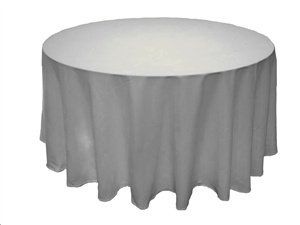 Round white table cloth 