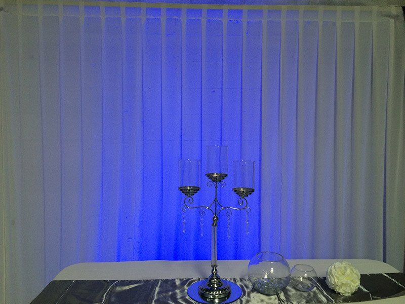 White chiffon wall draping