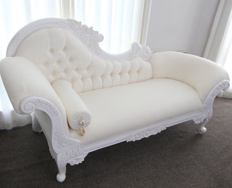 White French chaise lounge