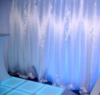 White satin drapes