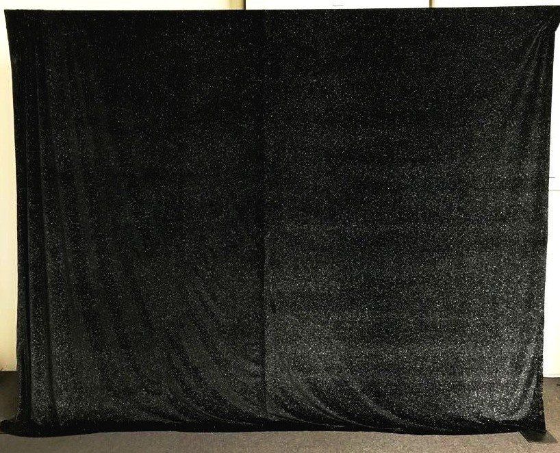 Black color wall drape