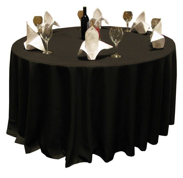Round Black table cloth 
