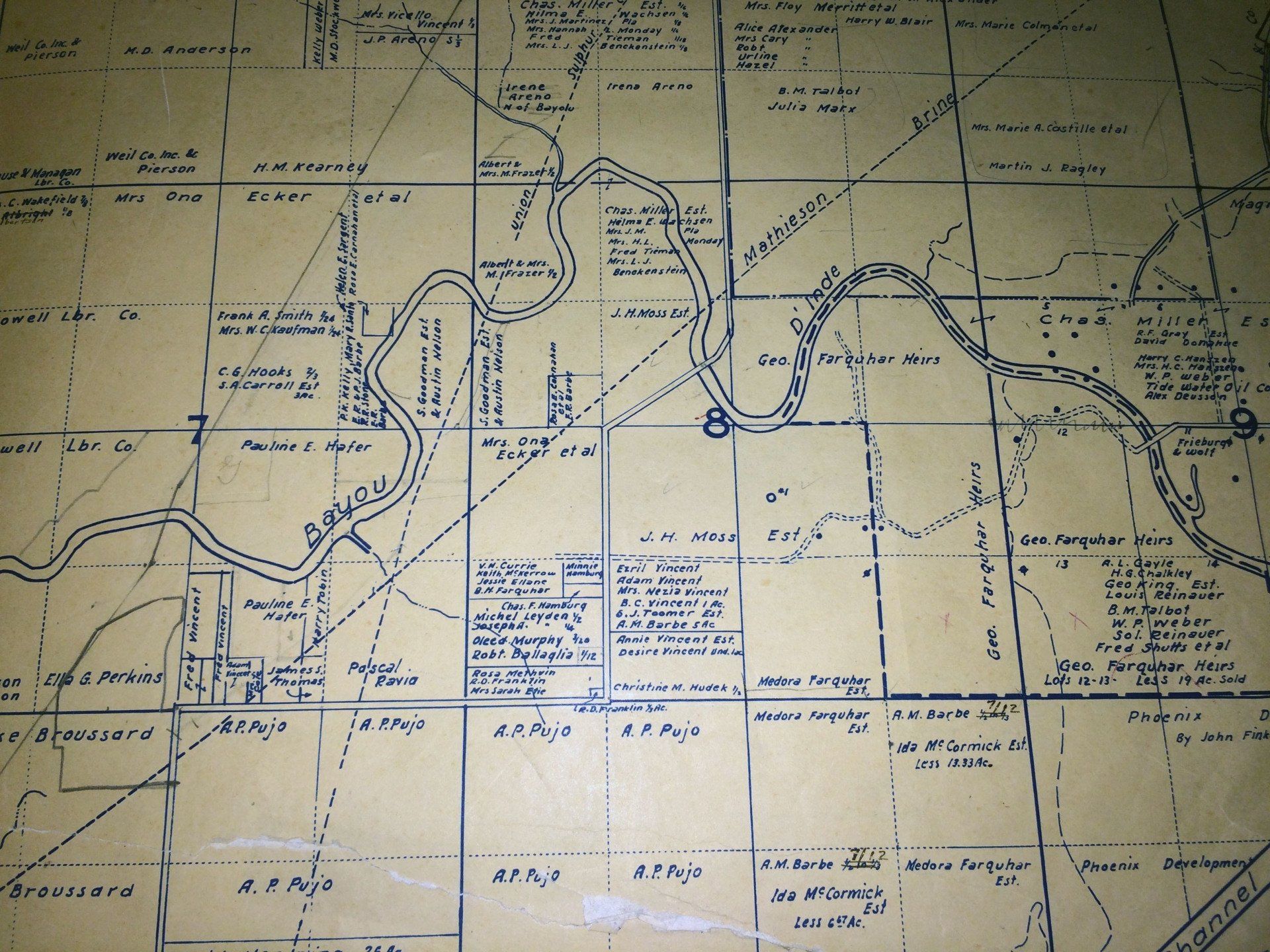 Map of Lake Charles from 1920