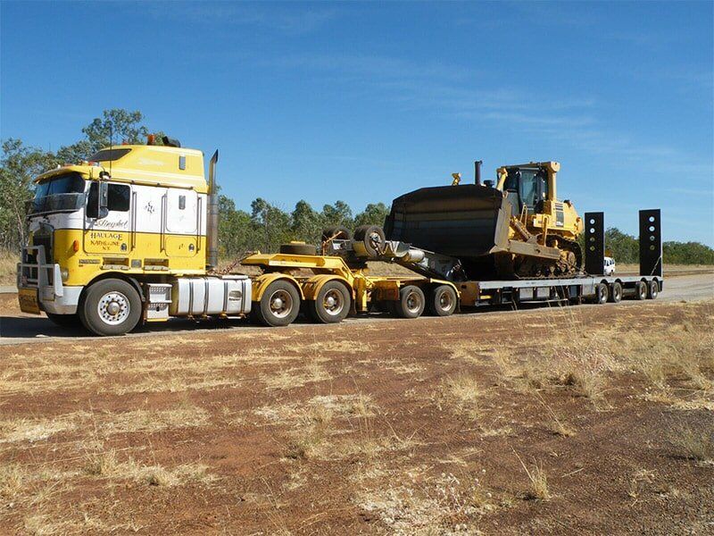 Heavy Haulage Carrying an Excavator — Slingshot Haulage in Katherine, NT