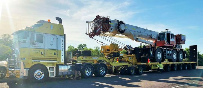 Road Train Carrying a Tree — Slingshot Haulage in Katherine, NT Road Train Carrying a Tree — Slingshot Haulage in Katherine, NT