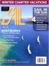 The cover of a magazine with sailboats on it.